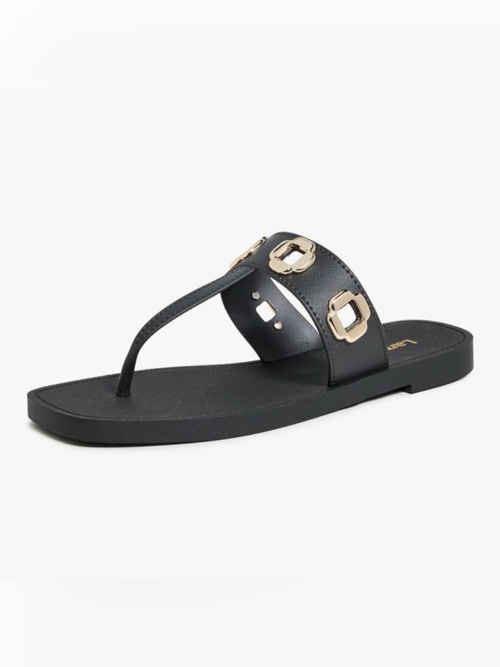 Larroudé Women’s Black Milan Jelly Thong Sandal